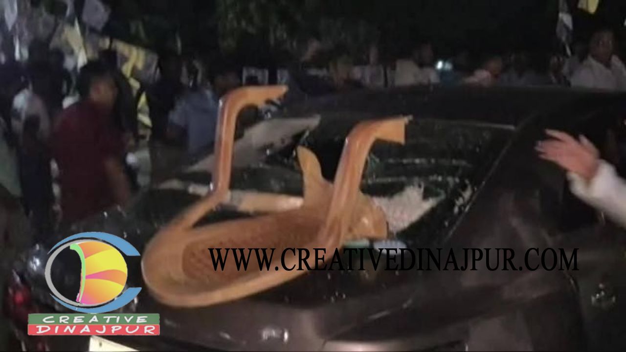 বালিয়াডাঙ্গীতে বিএনপি নেতার গাড়িবহরে হামলা, আহত ৪