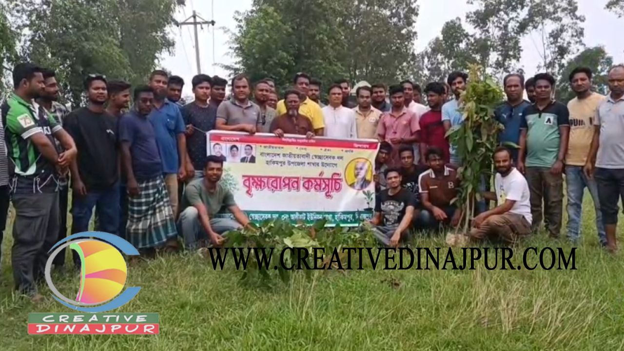 হিলিতে স্বেচ্ছাসেবক দলের উদ্যোগে বৃক্ষরোপণ কর্মসূচি