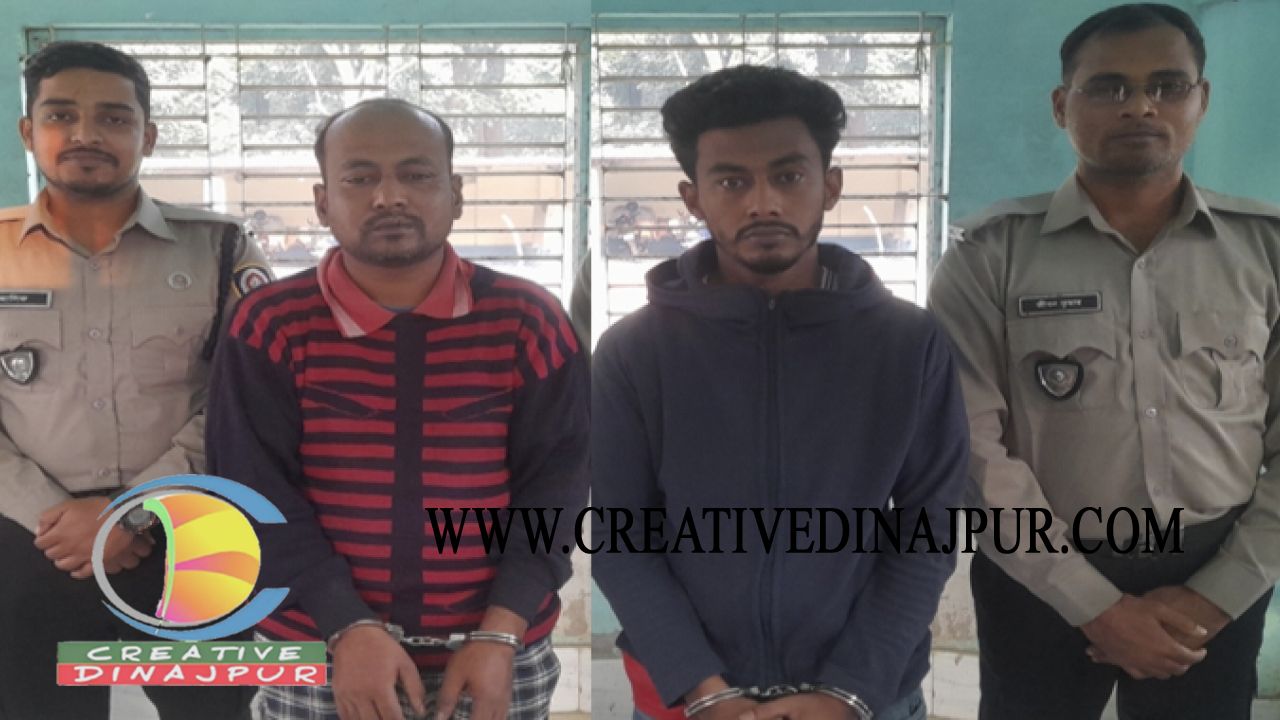 পার্বতীপুরে মাদকসহ মামা ভাগ্নে আটক