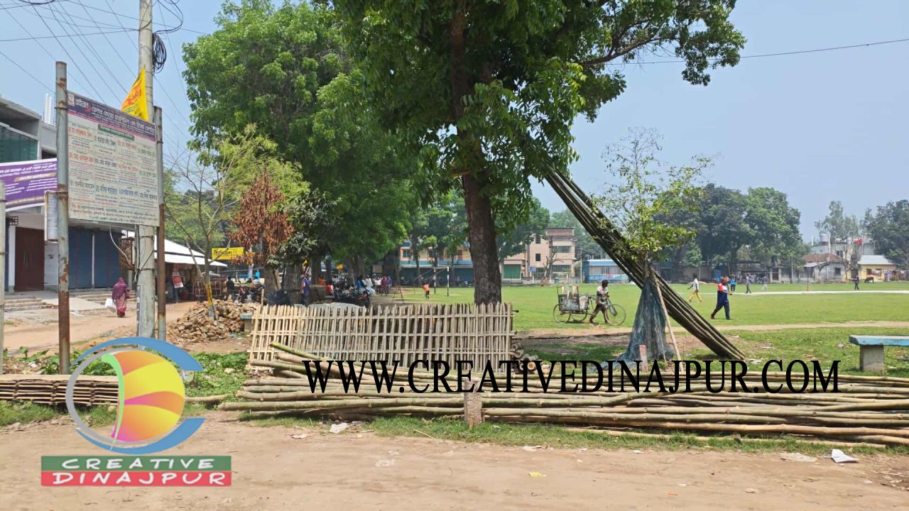 বিরামপুর বড় মাঠ দখল-দূষণে :  বিপর্যস্ত ক্রীড়াঙ্গন
