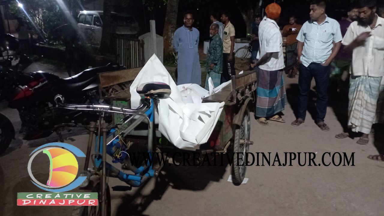 ঘোড়াঘাটে সড়কে ছিটকে পড়ে ট্রাকচাপায় প্রাণ গেল ভ্যানচালকের