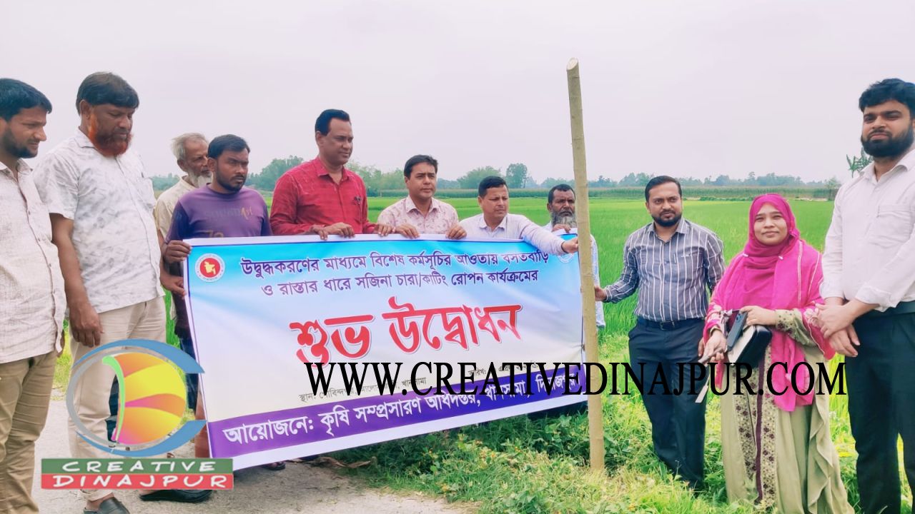 খানসামায় বসতবাড়ি ও রাস্তার ধারে সজিনা চারা রোপণ কার্যক্রম উদ্বোধন