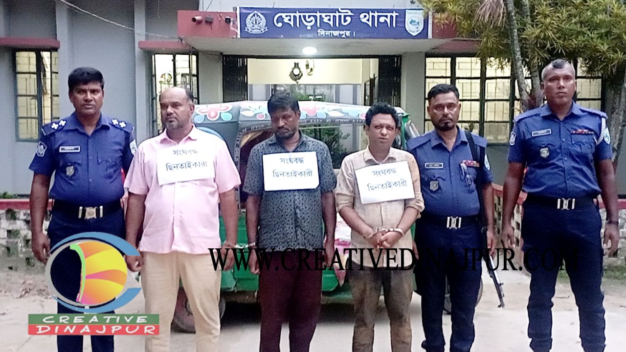 ঘোড়াঘাটে ব্যাংক থেকে টাকা তুলে ফেরার পথে ছিনতাইচেষ্টা, আটক ৩