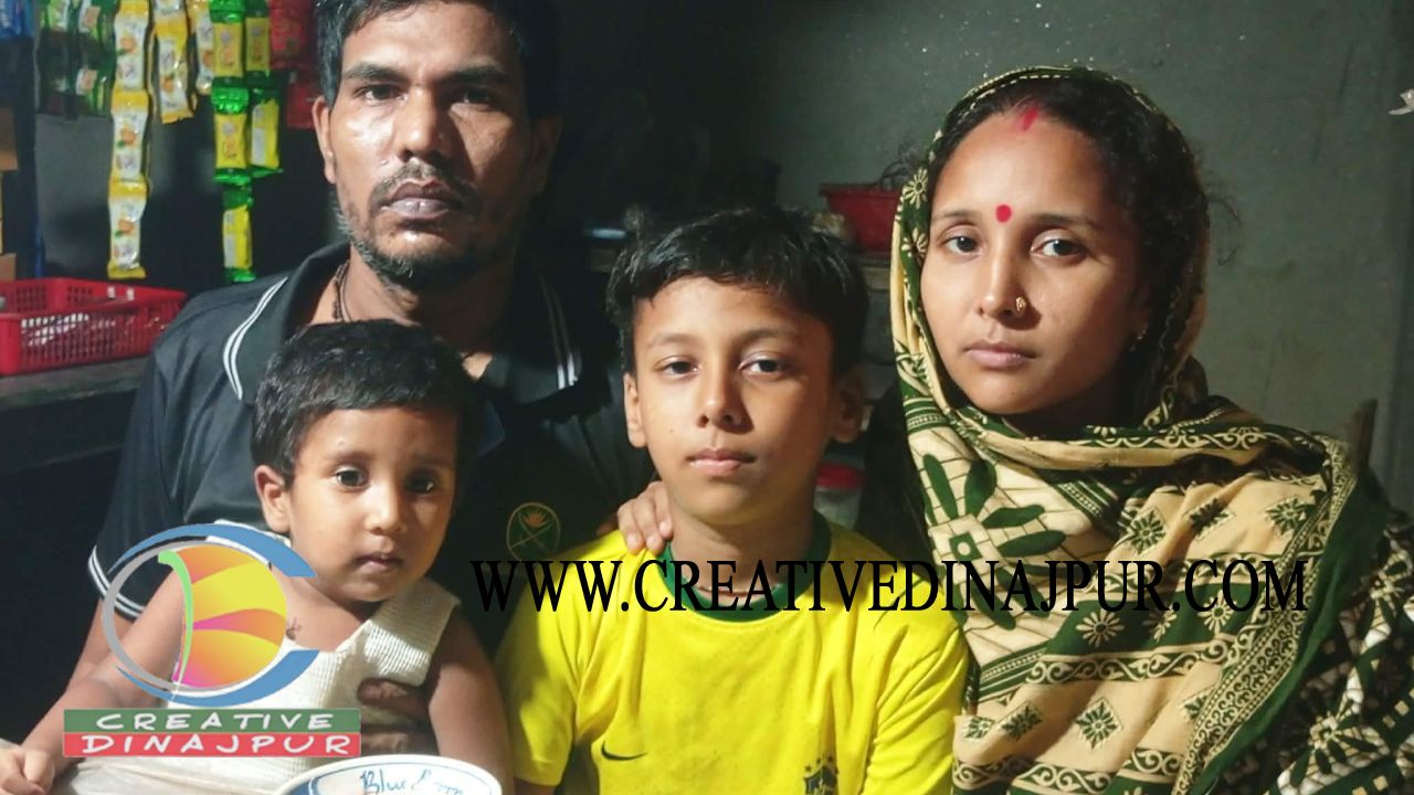 অসুস্থ স্বামী সন্তান নিয়ে দিশেহারা স্ত্রী
