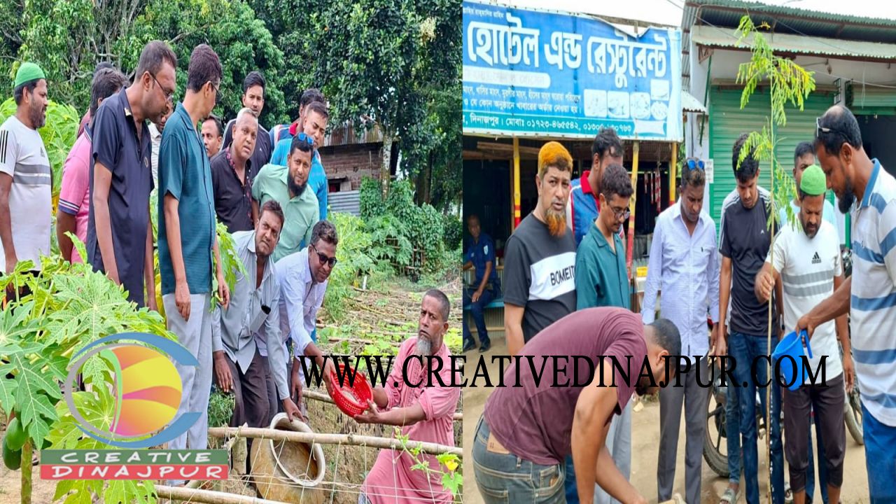 বিএনপির প্রতিষ্ঠা বার্ষিকীর দিনে হিলিতে বৃক্ষরোপণ ও পোন মাছ আবমুক্ত করণ