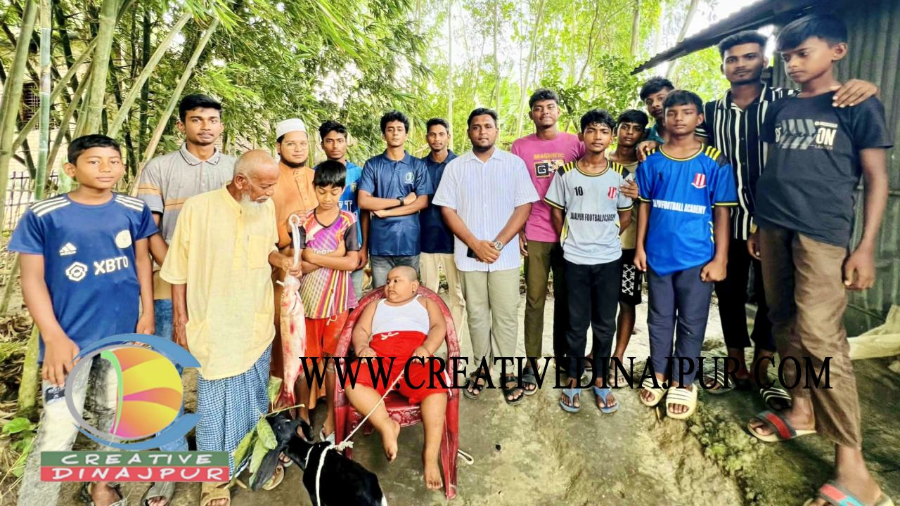 প্রতিবন্ধী শিশু মনিরের পরিবারের পাশে হিলি যুবশক্তি ফাউন্ডেশন
