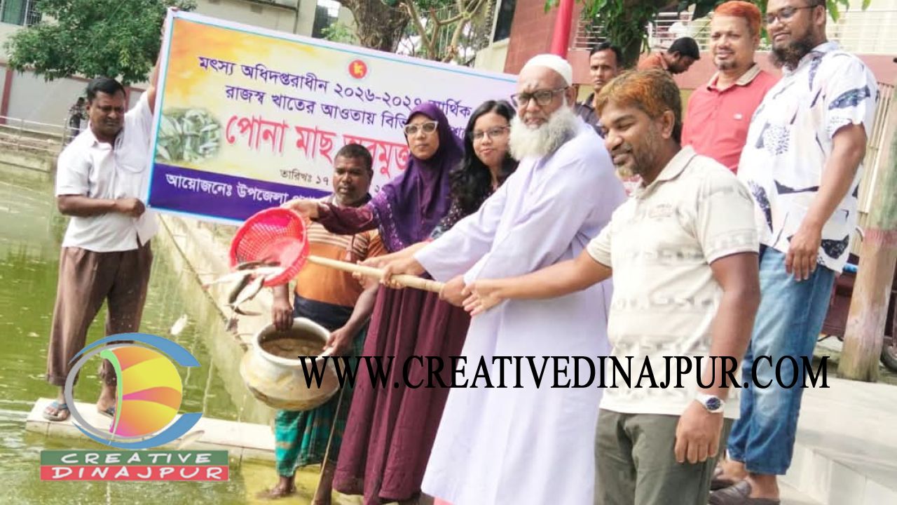 পাঁচবিবিতে জলাশয়ে পোনা মাছ অবমুক্ত