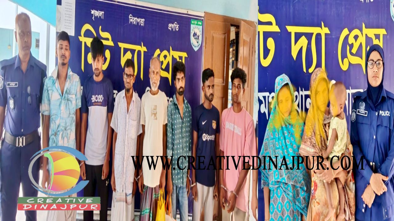 হাকিমপুরে পুলিশের অভিযানে বিভিন্ন মামলায় নারীসহ ৯ জন গ্রেফতার