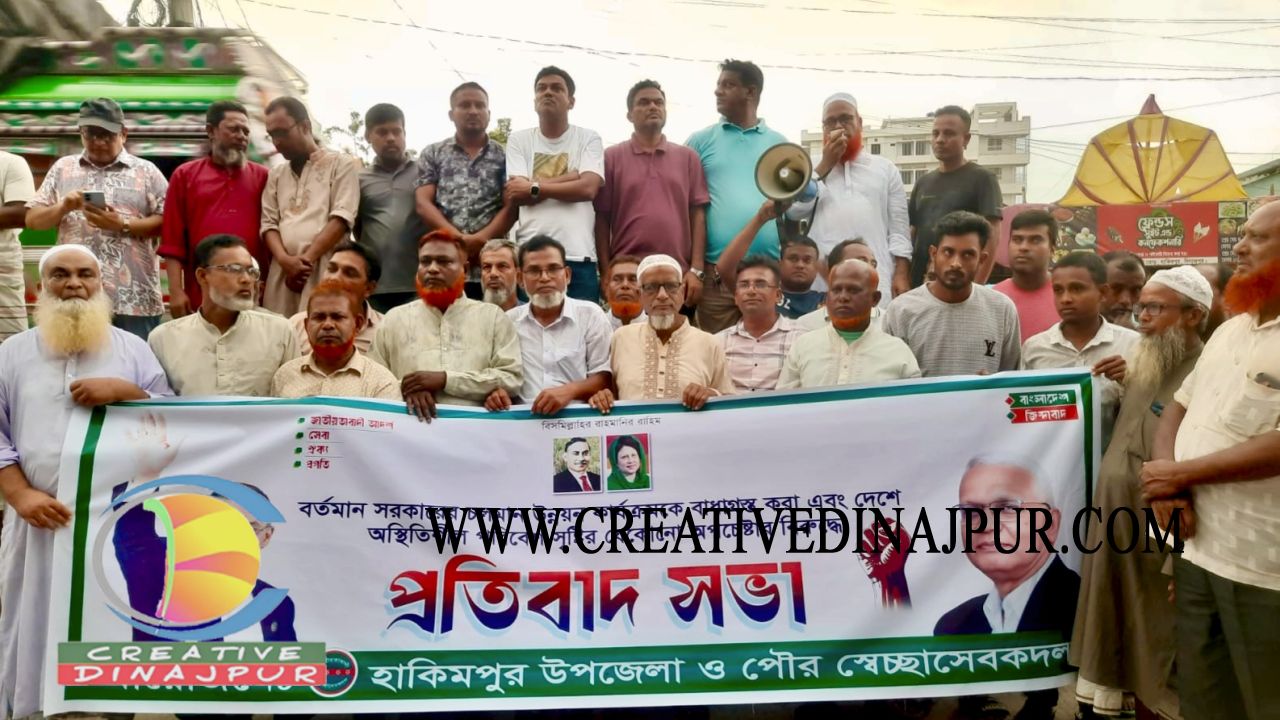 হাকিমপুরে বিএনপির প্রতিবাদ সভা ও মিছিল
