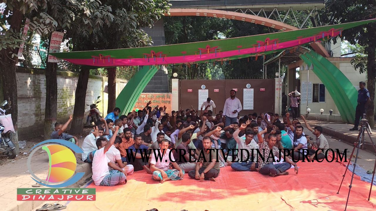 ১৭১ শ্রমিক ছাটাইয়ের প্রতিবাদে দ্বিতীয় দিনের মতো চলছে আন্দোলন