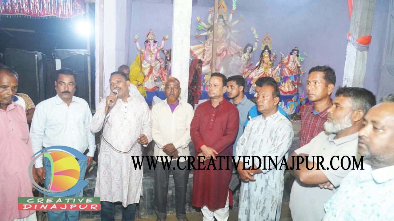 বীরগঞ্জে ইউপি চেয়ারম্যান প্রার্থী শওকত জুলিয়াস জুয়েলের পুজামন্ডপ পরিদর্শন