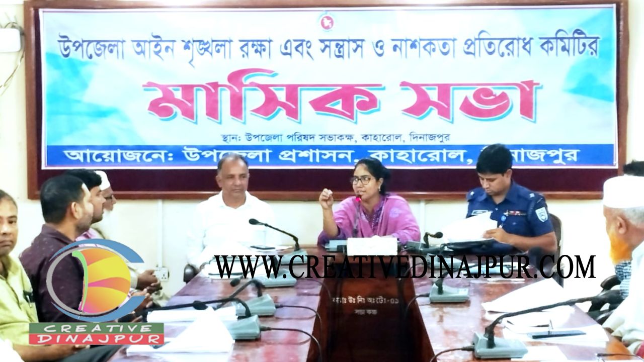 কাহারোলে আইন-শৃঙ্খলা রক্ষা এবং সন্ত্রাস ও নাশকতা প্রতিরোধে সভা অনুষ্ঠিত